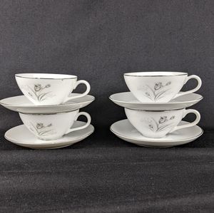 4 Vintage creative royal elegance fine china teacups & saucers